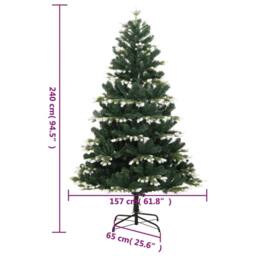 Berkfield Home Beautiful Artificial Hinged Christmas Tree with Flocked Snow 240 cm in Green - thumbnail 9