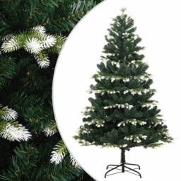 Berkfield Home Beautiful Artificial Hinged Christmas Tree with Flocked Snow 240 cm in Green - thumbnail 2