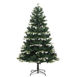 Berkfield Home Beautiful Artificial Hinged Christmas Tree with Flocked Snow 240 cm in Green - thumbnail 3