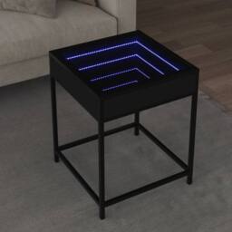 Berkfield Home Coffee Table with Infinity LED Black 40x40x51 cm - Size: 40 x 40 x 51 cm - thumbnail 2