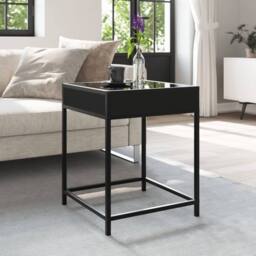 Berkfield Home Coffee Table with Infinity LED Black 40x40x51 cm - Size: 40 x 40 x 51 cm - thumbnail 4