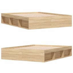 Berkfield Home Bed Frame Sonoma Oak 140x200 cm in Brown - thumbnail 4
