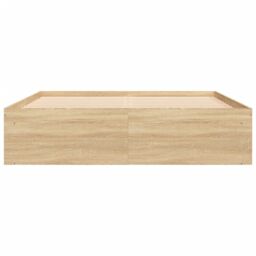 Berkfield Home Bed Frame Sonoma Oak 140x200 cm in Brown - thumbnail 6