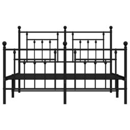 Berkfield Home Metal Bed Frame with Headboard & Footboard Black 150x200 cm King Size - thumbnail 6