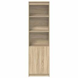 Berkfield Home Highboard Sonoma Oak 50x35x180 cm Engineered Wood in Light Tan - Size: 50 x 35 x 180 cm - thumbnail 6