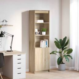 Berkfield Home Highboard Sonoma Oak 50x35x180 cm Engineered Wood in Light Tan - Size: 50 x 35 x 180 cm