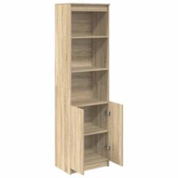 Berkfield Home Highboard Sonoma Oak 50x35x180 cm Engineered Wood in Light Tan - Size: 50 x 35 x 180 cm - thumbnail 5