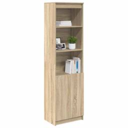 Berkfield Home Highboard Sonoma Oak 50x35x180 cm Engineered Wood in Light Tan - Size: 50 x 35 x 180 cm - thumbnail 4