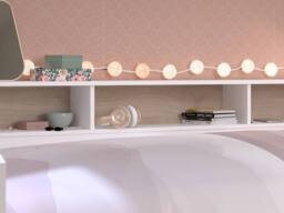 Vente-unique Bed 90 X 190/200 Cm With Storage - White & Natural + Bed Base in Light Oak - Size: Single - thumbnail 8
