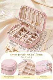 SHEONLY Women's Portable Multi-functional Jewellery Storage Box in Pink - thumbnail 6