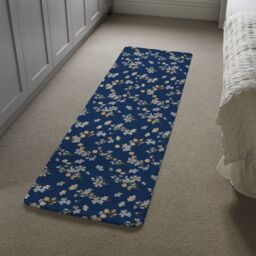 Benjamin Tate Design Blue & Yellow Bunches Runner Rug in Natural - Size: 67 cm x 230 cm - thumbnail 4