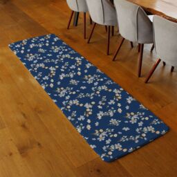 Benjamin Tate Design Blue & Yellow Bunches Runner Rug in Natural - Size: 67 cm x 230 cm - thumbnail 2