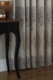 Paoletti Oakdale Tree Motif Eyelet Curtains in Silver - Size: 229 cm width x 137 cm drop - thumbnail 3