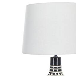 Wyld and Coco Ethnic Table Lamp Black Ceramic Base 68 cm White Fabric Shade - thumbnail 6