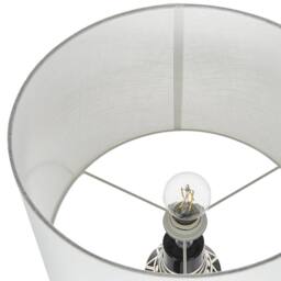 Wyld and Coco Ethnic Table Lamp Black Ceramic Base 68 cm White Fabric Shade - thumbnail 7