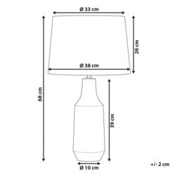 Wyld and Coco Ethnic Table Lamp Black Ceramic Base 68 cm White Fabric Shade - thumbnail 3