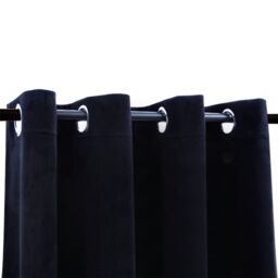 Berkfield Home Blackout Curtains with Rings 2 pcs Velvet Black 140x245 cm - thumbnail 3