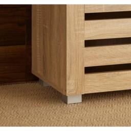 Home Source 2 Door Shoe Storage Cabinet with Slatted Doors & Adjustable Shelving in Brown - thumbnail 4