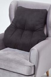 Homescapes Faux Suede Back Support Cushion in Black