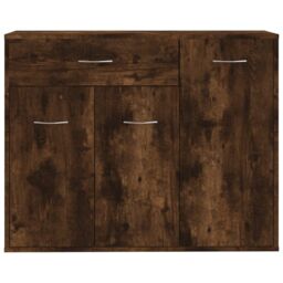Berkfield Home Sideboard Smoked Oak 88x30x70 cm Engineered Wood in Brown - Size: 88 x 30 x 70 cm - thumbnail 5