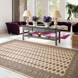 The Rug Shop UK Beige Handmade Traditional Easy to clean Border Floral Area Rug - Size: 170 cm x 240 cm
