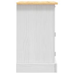 Berkfield Home Sturdy Bedside Cabinet Mexican Pine Corona Range White 53x39x66 cm - Size: 53 x 39 x 66 cm - thumbnail 5