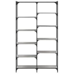Berkfield Home Bookshelf Grey Sonoma 100x32x170 cm Engineered Wood & Iron - Size: 100 x 32 x 170 cm - thumbnail 4
