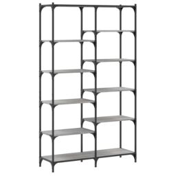 Berkfield Home Bookshelf Grey Sonoma 100x32x170 cm Engineered Wood & Iron - Size: 100 x 32 x 170 cm - thumbnail 2