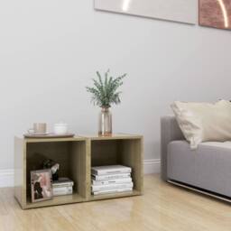Berkfield Home TV Cabinets 2 pcs Sonoma Oak 37x35x37 cm Engineered Wood in Natural - Size: 37 x 35 x 37 cm - thumbnail 6