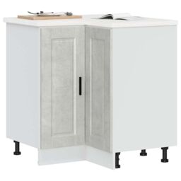 Berkfield Home Kitchen Corner Base Cabinet¬†Porto Concrete Grey Engineered Wood