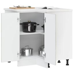 Berkfield Home Kitchen Corner Base Cabinet¬†Porto Concrete Grey Engineered Wood - thumbnail 4