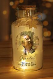 Personalised Memento Company Personalised Photo Upload LED Glass Jar in Clear - thumbnail 4