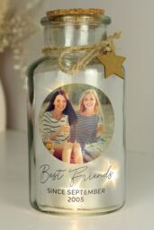 Personalised Memento Company Personalised Photo Upload LED Glass Jar in Clear - thumbnail 3