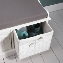 Nöa and Nani Stockholm Storage Bench in White - thumbnail 4