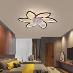 NIVOR 4 Lights Ceiling Fans with Lights 50cm Metal White in Black - thumbnail 8