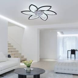 NIVOR 4 Lights Ceiling Fans with Lights 50cm Metal White in Black - thumbnail 7