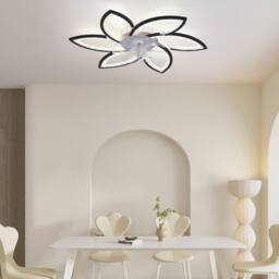 NIVOR 4 Lights Ceiling Fans with Lights 50cm Metal White in Black - thumbnail 9