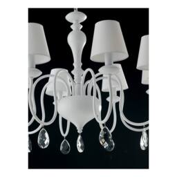 Netlighting ARTHUR 8 Light Chandeliers with Shades White Fabric Lampshade 88x60cm - Size: 88x60 cm - thumbnail 3