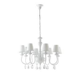 Netlighting ARTHUR 8 Light Chandeliers with Shades White Fabric Lampshade 88x60cm - Size: 88x60 cm - thumbnail 1
