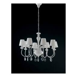 Netlighting ARTHUR 8 Light Chandeliers with Shades White Fabric Lampshade 88x60cm - Size: 88x60 cm - thumbnail 2