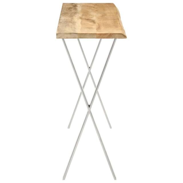 Berkfield Home Beautiful Console Table with Live Edge 105x33x76 cm Solid Wood Mango in Brown - Size: 105 x 33 x 76 cm - image 1