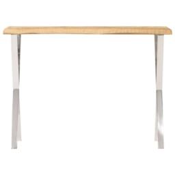 Berkfield Home Beautiful Console Table with Live Edge 105x33x76 cm Solid Wood Mango in Brown - Size: 105 x 33 x 76 cm - thumbnail 3