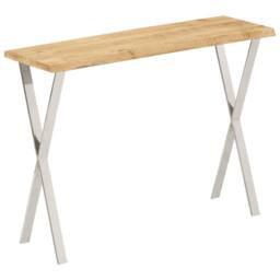 Berkfield Home Beautiful Console Table with Live Edge 105x33x76 cm Solid Wood Mango in Brown - Size: 105 x 33 x 76 cm - thumbnail 9