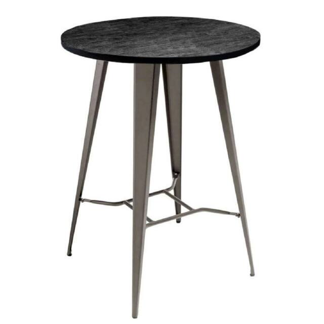 netfurniture Soho Grey Darkwood Round Bar Table - image 1