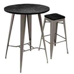 netfurniture Soho Grey Darkwood Round Bar Table - thumbnail 2