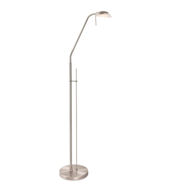 Netlighting Madrid LED Reading Floor Lamp Brushed Steel in Grey