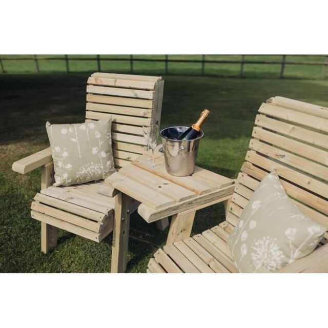 Churnet Valley Garden Furniture Ltd Angled Tray For Connecting Companion Set - Timber - NB Tray only in Brown - image 1