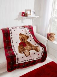 Rapport Home Hug Me Bear Duvet Cover Set with Pillowcase in Red - Size: Single - thumbnail 1