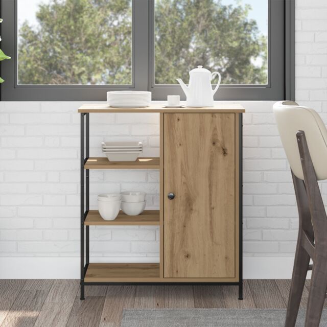 Berkfield Home Sideboard Artisan Oak 70x30x80 cm Engineered Wood in Brown - Size: 70 x 30 x 80 cm - image 1