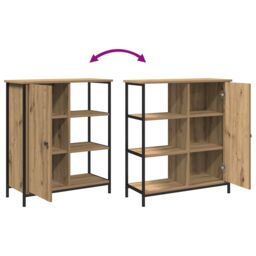 Berkfield Home Sideboard Artisan Oak 70x30x80 cm Engineered Wood in Brown - Size: 70 x 30 x 80 cm - thumbnail 8